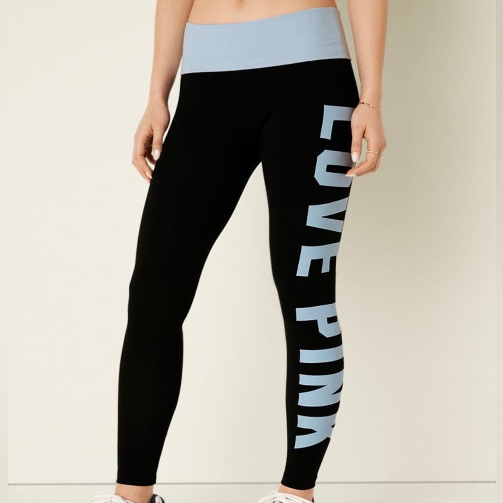 VICTORIA’S SECRET PINK COTTON FOLDOVER LEGGINGS IN FULL LENGTH